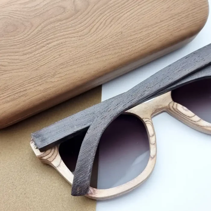 عینک چوبی دست‌ساز پلاریزه مدل 9215