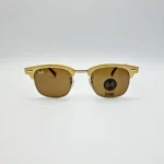 عینک آفتابی ریبن مدل کلابمستر فریم طلایی شیشه قهوه ای